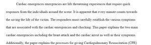 Cardiac Emergencies and Chocking