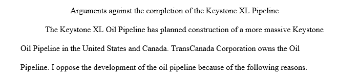 Completion of the Keystone XL Pipeline