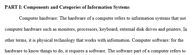 Components and Categories of Information Systems