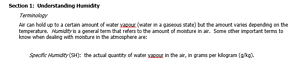Concept of humidity