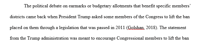 Congressional Earmarks