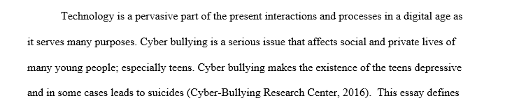 descriptive essay on bullying