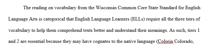 Developing language for ELLs.