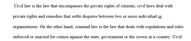 Difference between civil and criminal law