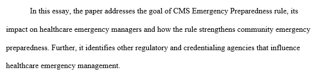 Emergency Preparedness Rule