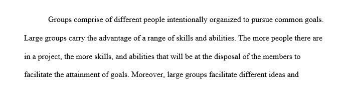 Large groups versus small group