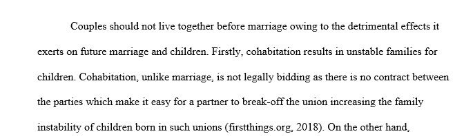 Living Together Before Marriage