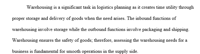 Logistics Planning 