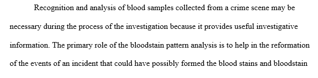 Role of bloodstain analysis