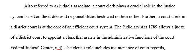Role of court staff