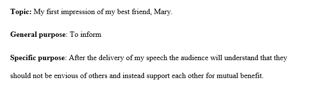 Speech based on personal experience