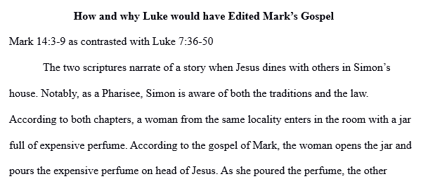 Why Luke may have edited Mark's Gospel