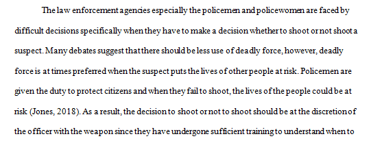 Deadly Force Choices and Discretion and Mental Illness