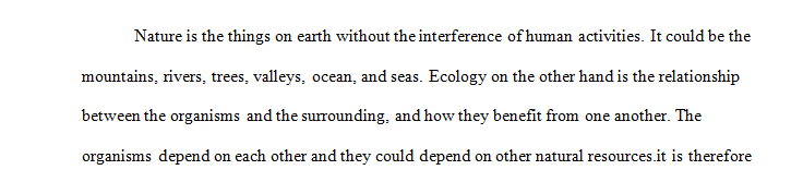 How you view nature and ecological integrity