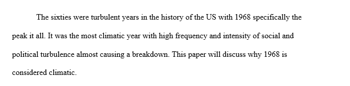 1968 a climactic year for the United States