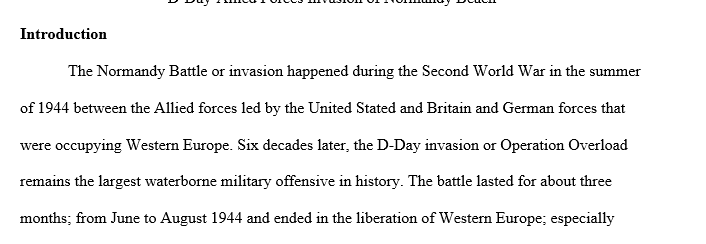 Allied invasion on Normandy Beach during WWII