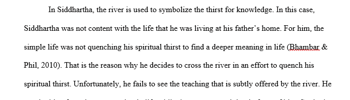 the river in siddhartha essay