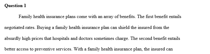 Benefits of having health insurance for a family