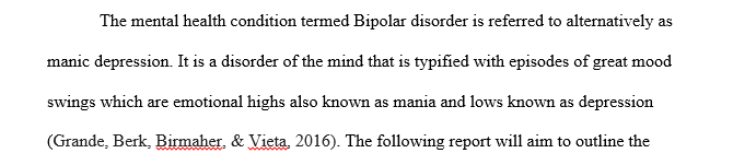 Bipolar disorders