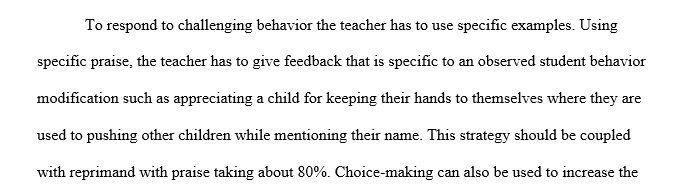 Challenging behavior during classroom instruction