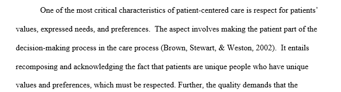 Characteristics Of Patient-Centered Care