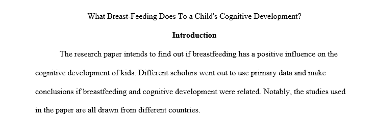 Child's cognitive development