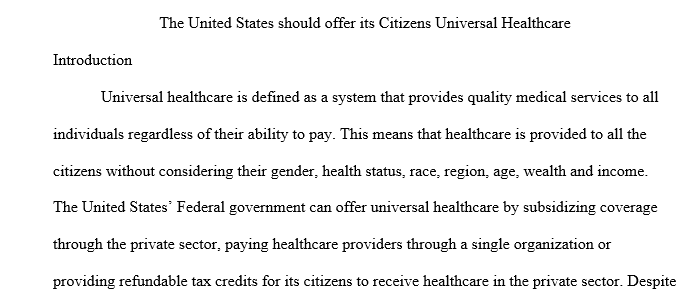 Citizens universal healthcare