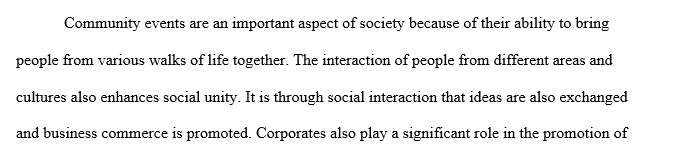 Community relations are a large part of business outreach