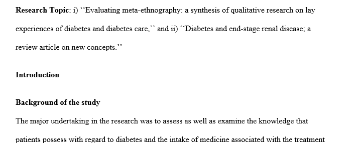 Comprehension of two qualitative research studies