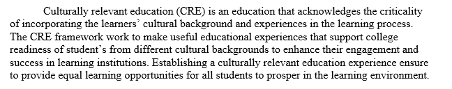 Culturally relevant education