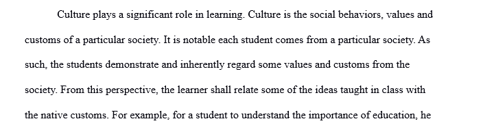 Culture and learning