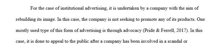 Describe two types of advertisements