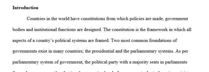 Differences between the official form and the actual form of government