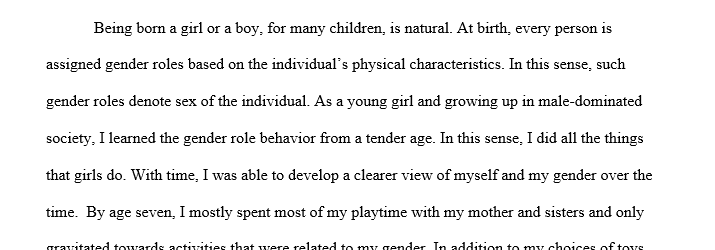 Discussion about gender typing