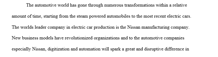 Disruptive factor in car industry