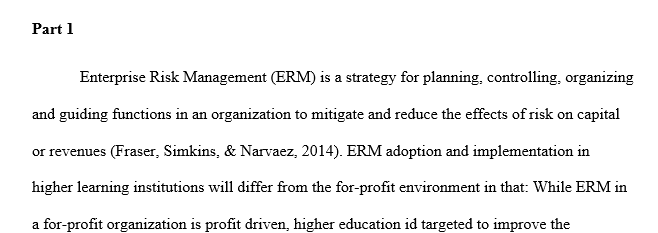 ERM adoption and implementation