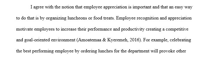 Employees appreciations