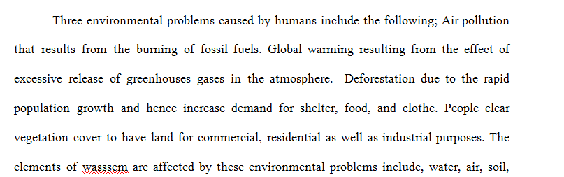 Questions on Environmental Problems