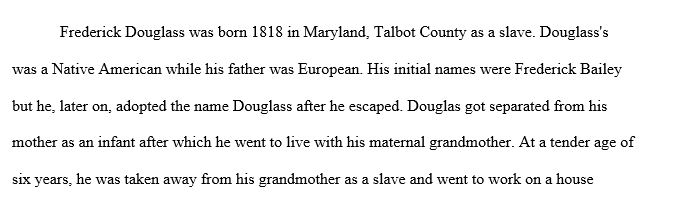 Frederick Douglas story