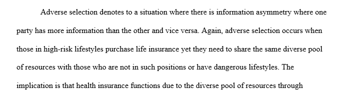 General problem of adverse selection and variance