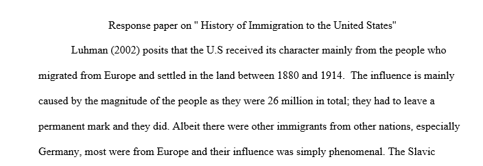 History of Immigration