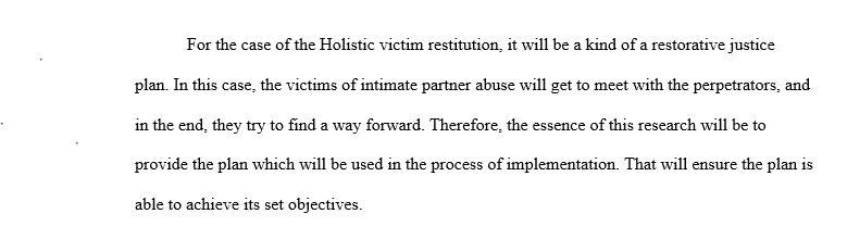 Holistic Victim Restitution