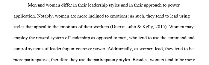 How men and women differ in their leadership styles 