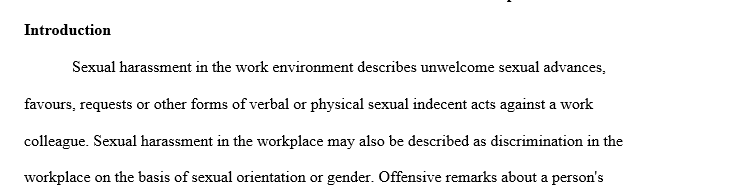 Human resources and sexual harassment