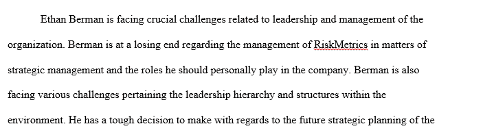Leadership challenges facing Ethan Berman