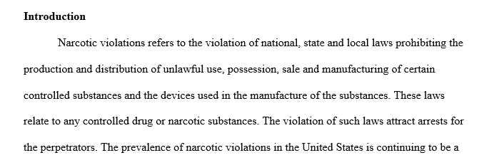 Literature analysis on narcotic violations