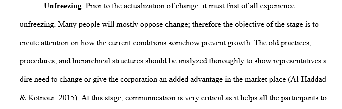 Model of change