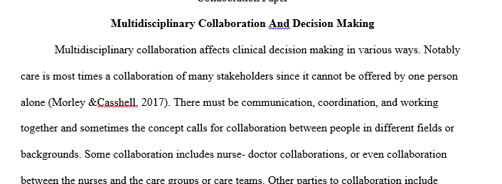 Multidisciplinary collaboration