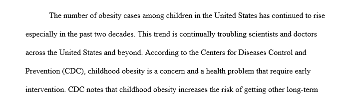 Obesity in children prevention