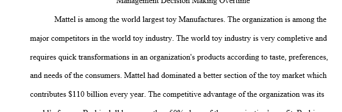 Organizational culture and innovation within Mattel’s setting